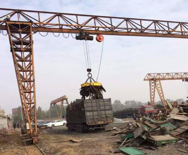 二手雙梁電磁盤龍門吊不易退磁怎么辦？